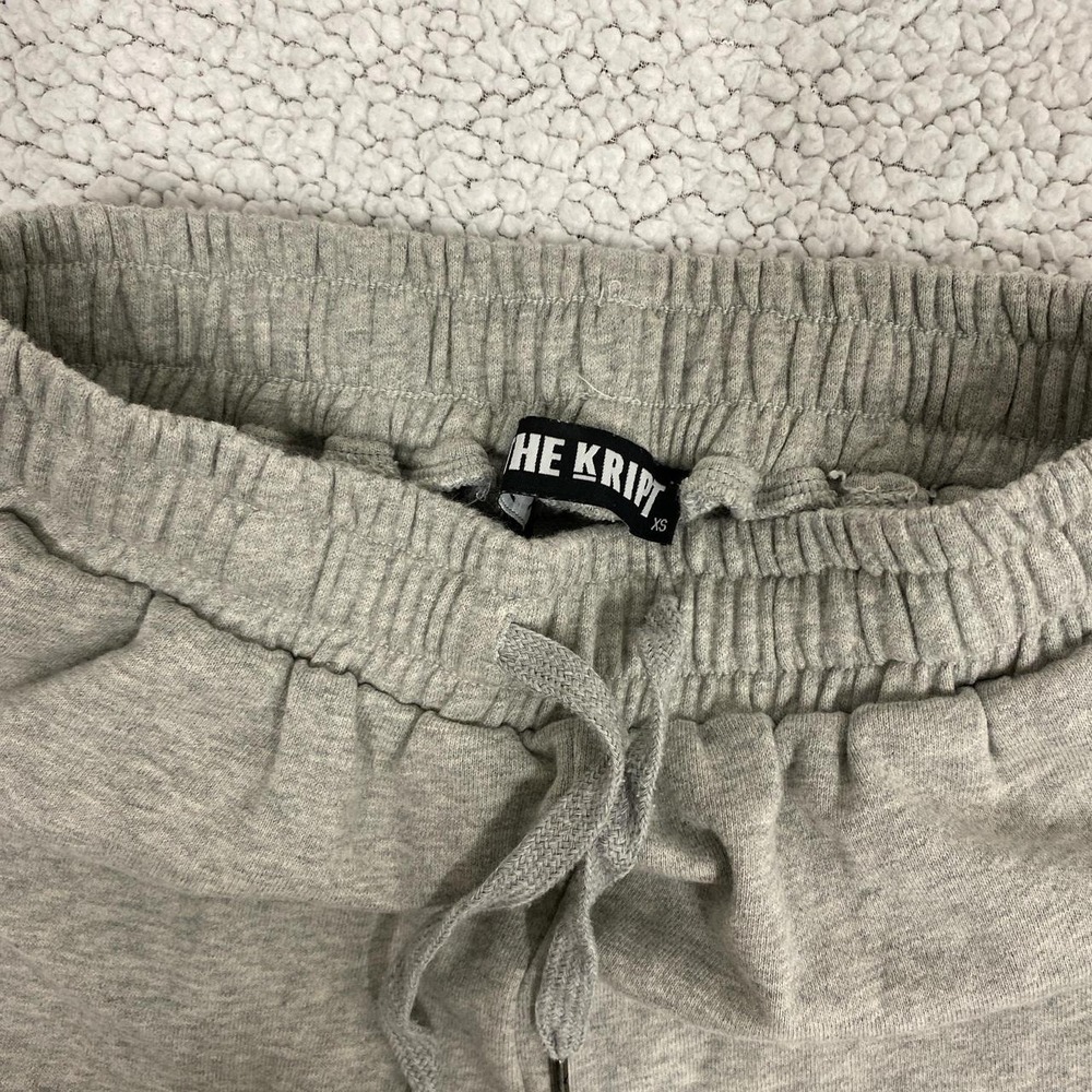 The Kript Grey Distressed Wide Leg Sweatpants Relaxed Fit XS Loungewear